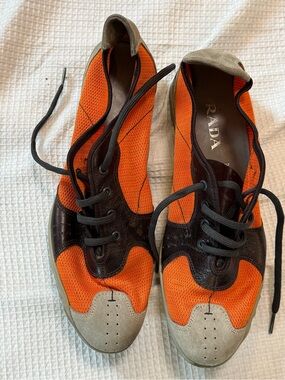 Ada Orange & Brown Lace-Up Sneaker